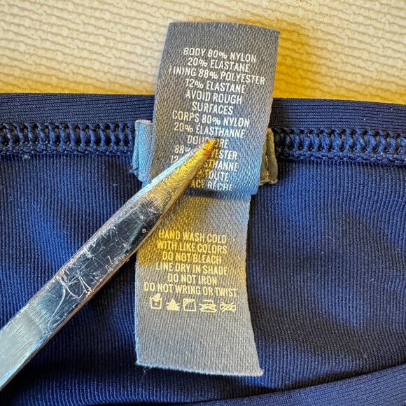 Aerie Swim Bikini Bottoms Womens XL Navy Fringe Side Ties - Picture 6 of 6